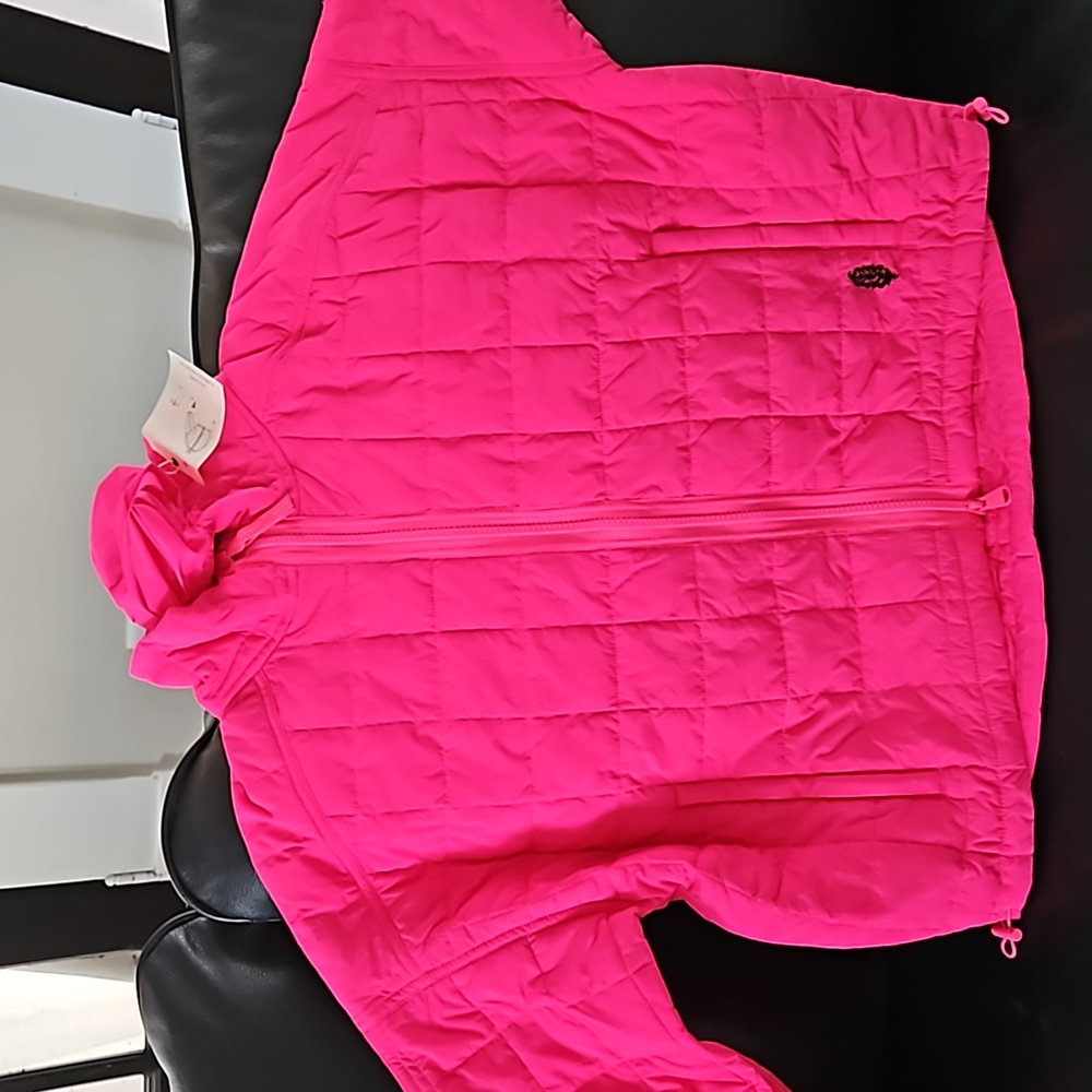 Free People FP Movement Packable Quilted Puffer Jacket in neon pink